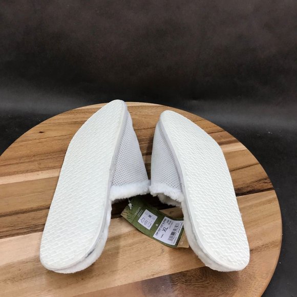 Reef White Perforated Faux Fur Lined Slip On Slippers Womens XL Size 11 - Picture 9 of 11